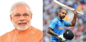 narendra modi shikhar dhawan
