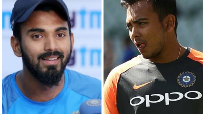 KL Rahul Prithvi Shaw