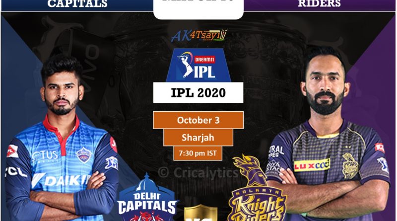 IPL 2020 Match 16 DC vs KKR predicted 11, preview, and top players