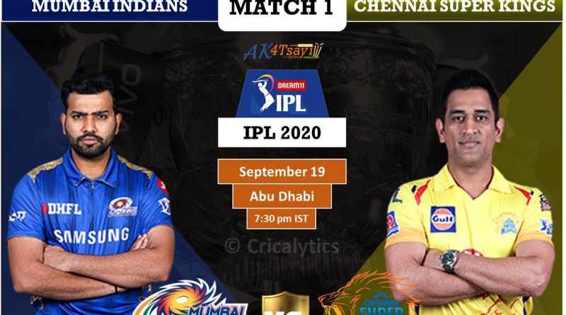 IPL 2020 UAE Match 1 MI vs CSK Predicted 11 and Preview