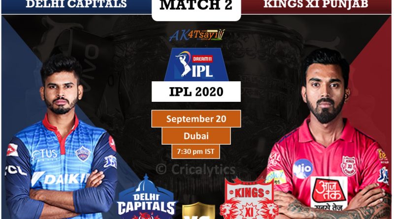 IPL 2020 UAE Match 2 DC vs KXIP Predicted 11