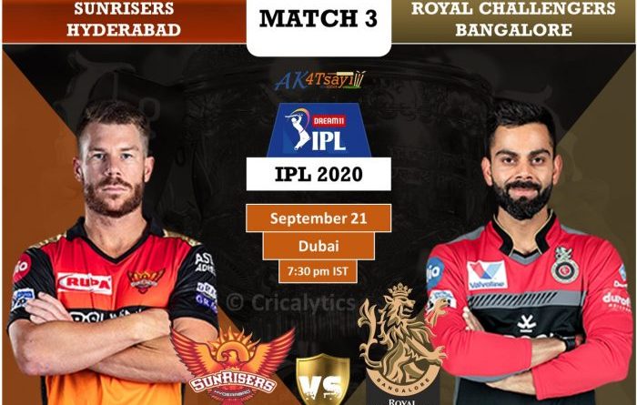 IPL 2020 UAE Match 3 SRH vs RCB predicted 11 and preview