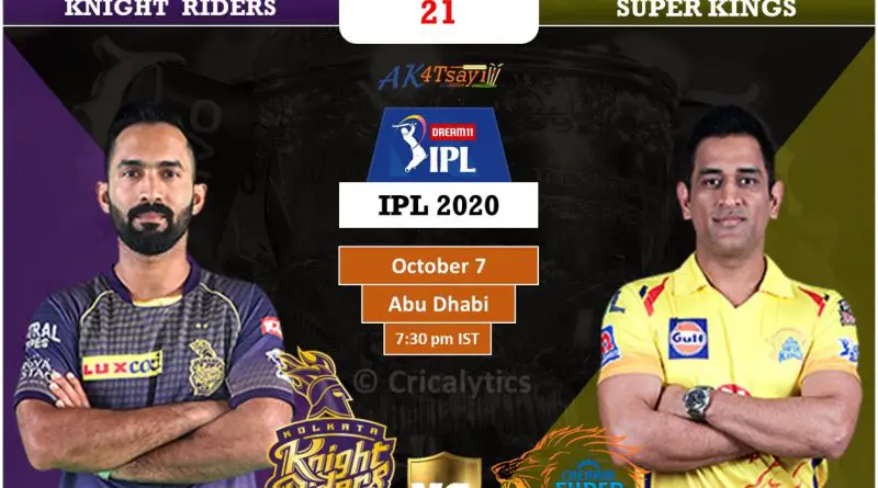 IPL 2020 UAE Match 21 KKR vs CSK predicted 11, preview, and key players