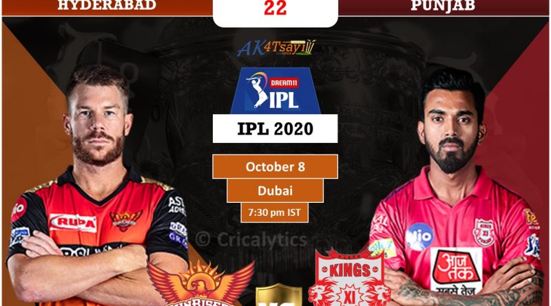 IPL 2020 UAE Match 22 SRH vs KXIP predicted 11, preview, and key players prediction