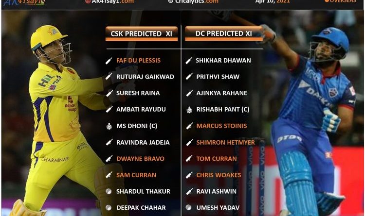 IPL 2021 CSK vs DC match 2 predicted 11 and top fantasy picks