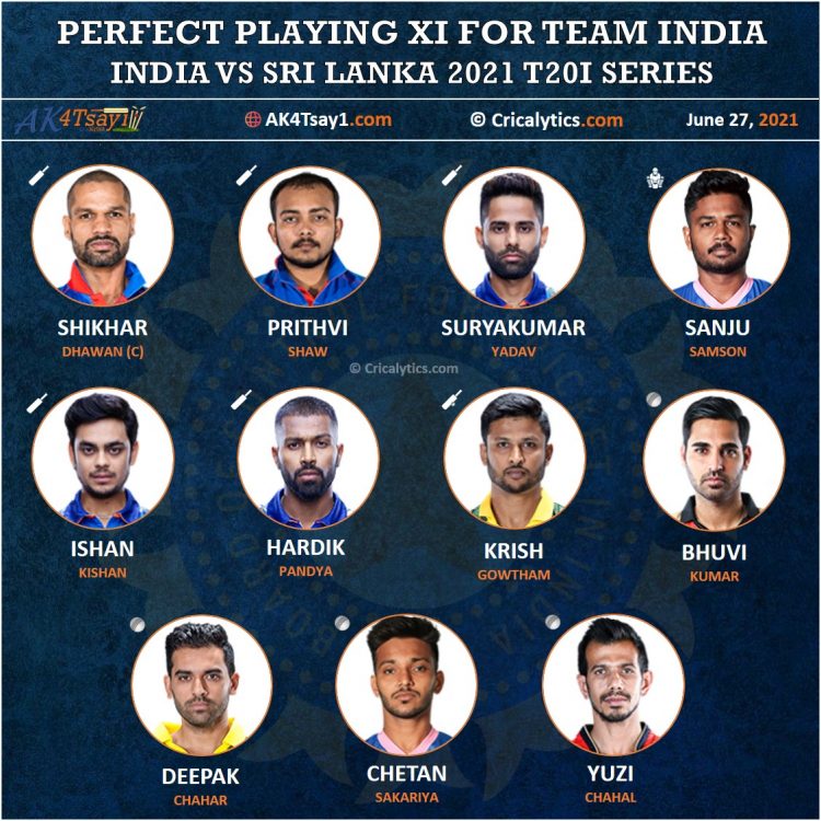 India vs SL 2021 Perfect Playing 11 for the T20I Series