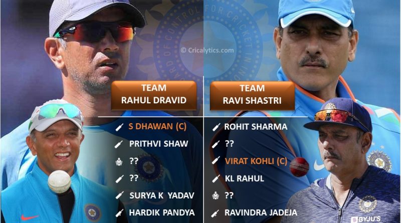 Comparing Two best t20 playing 11 for Team India with Rahul Dravid and Ravi Shastri as coach