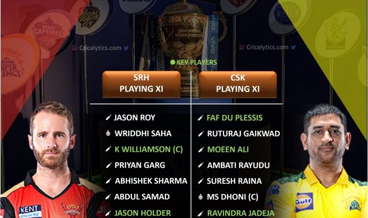 IPL 2021 SRH vs CSK match 44 predicted XI and dream 11 best fantasy players picks