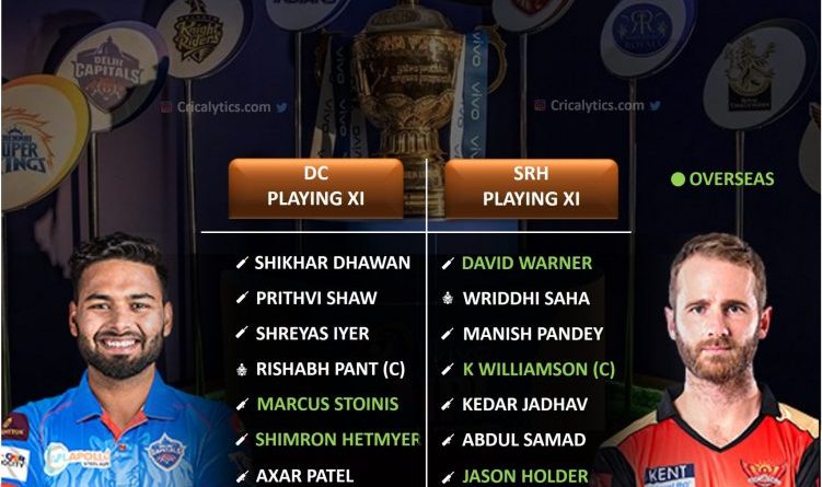 IPL 2021 UAE Match 33 DC vs SRH predicted playing 11 for both teams