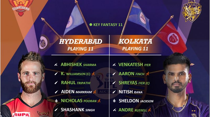 ipl 2022 srh vs kkr match 25 best predicted playing 11 for both teams