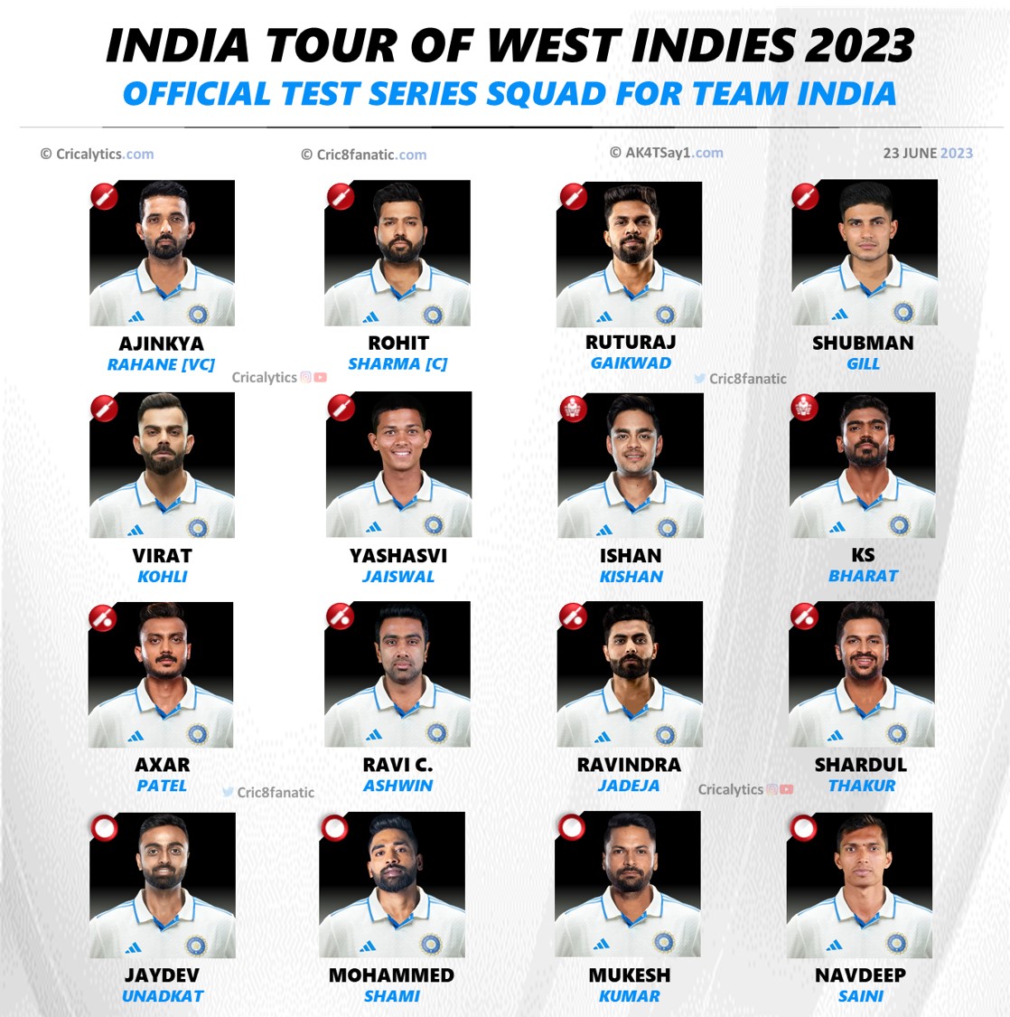 india west indies tour test squad