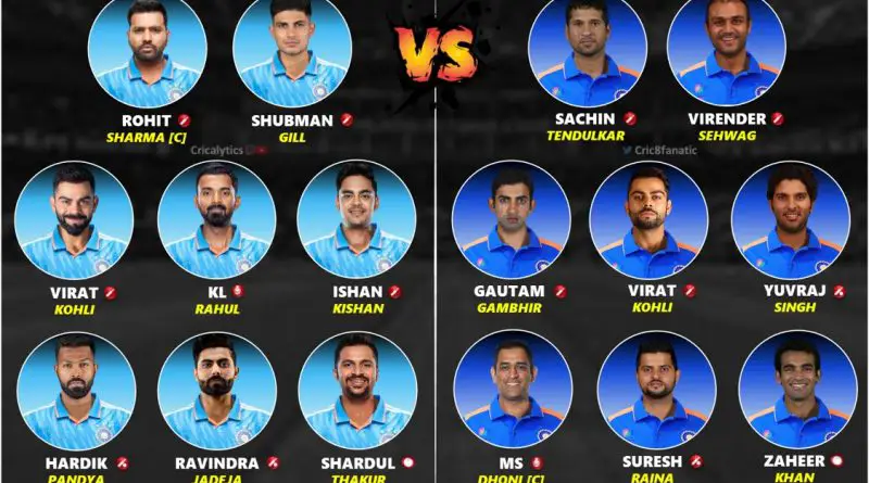 odi world cup best playing 11 for india in 2023 vs 2011 champion team