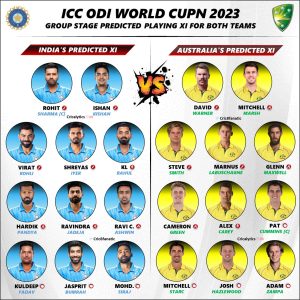 icc odi world cup 2023 india vs australia confirmed playing 11