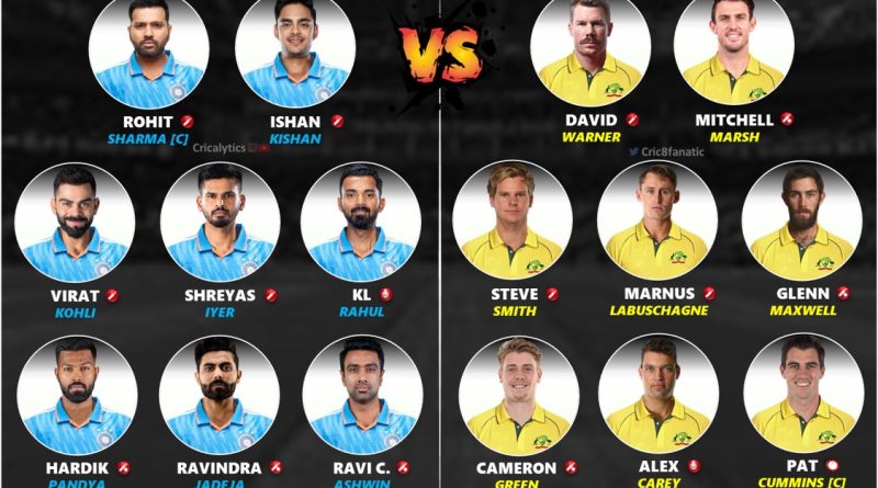 icc odi world cup 2023 india vs australia confirmed playing 11 for both