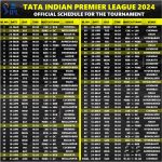IPL 2024 Consolidated Final Schedule Announced - Download pdf