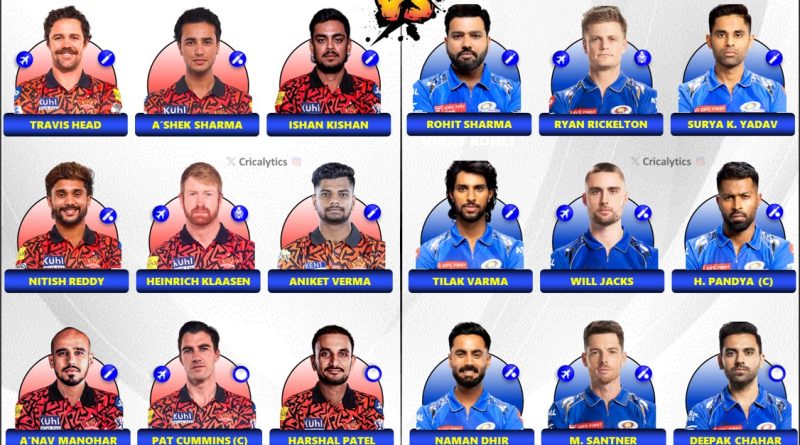 IPL 2025 Sunrisers Hyderabad (SRH) vs Mumbai Indians (MI) Explosive Best Playing 11