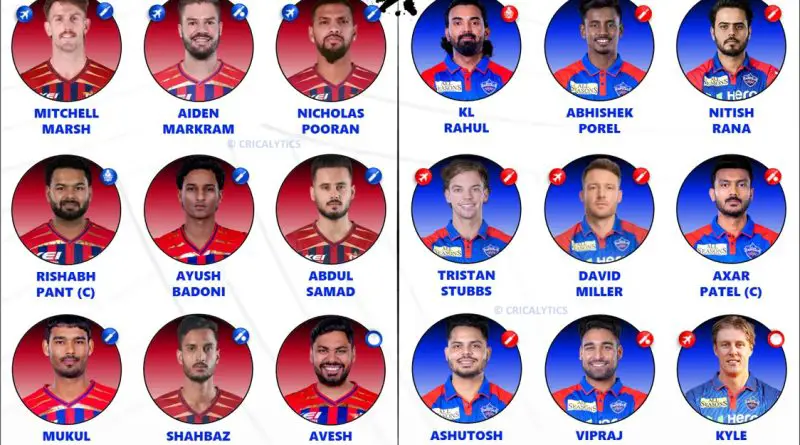 IPL 2026 LSG vs DC 5th Match Both Teams Best Playing 11