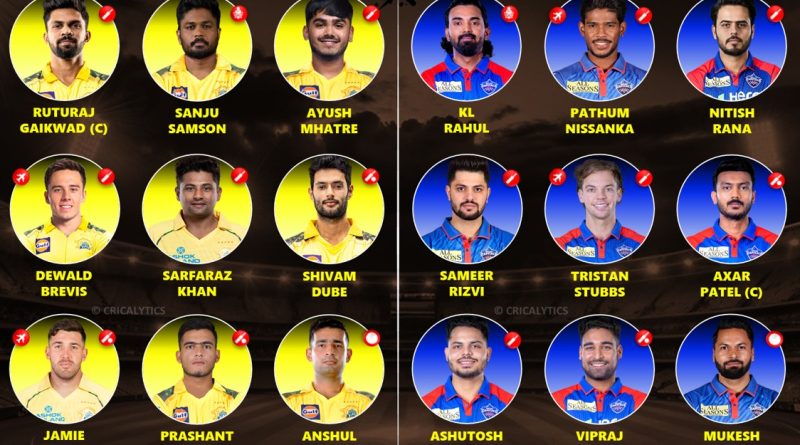 IPL 2026 CSK vs DC Match 18 Each Team Best Playing 11 Preview