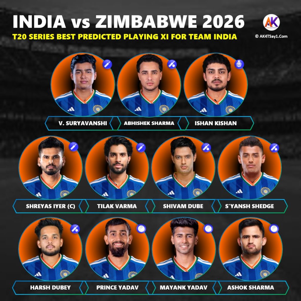 India vs Zimbabwe 2026 T20 Team Best Predicted Playing 11